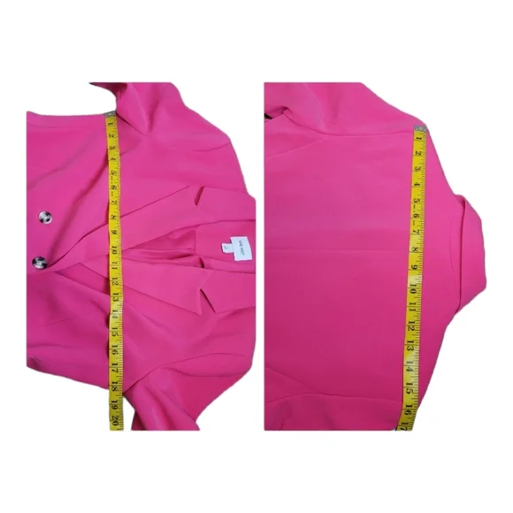 Nine West 80's hot pink fuchsia oversized Barbie Blazer jacket shoulder pads 4 - Picture 9 of 17